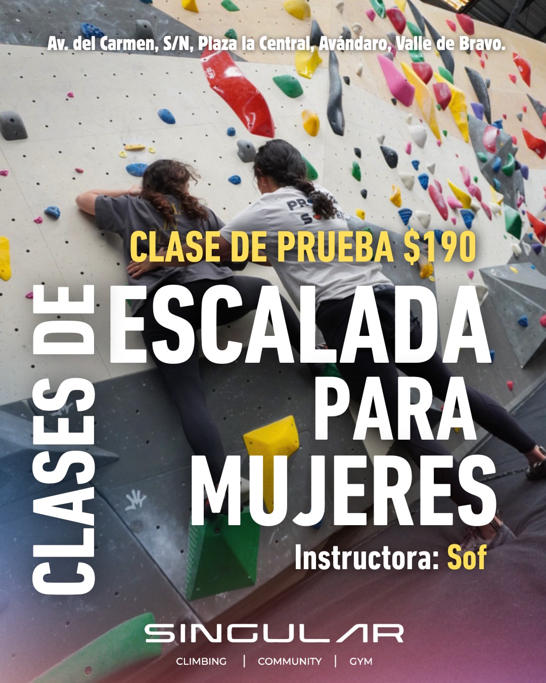 Clase de escalada para mujeres